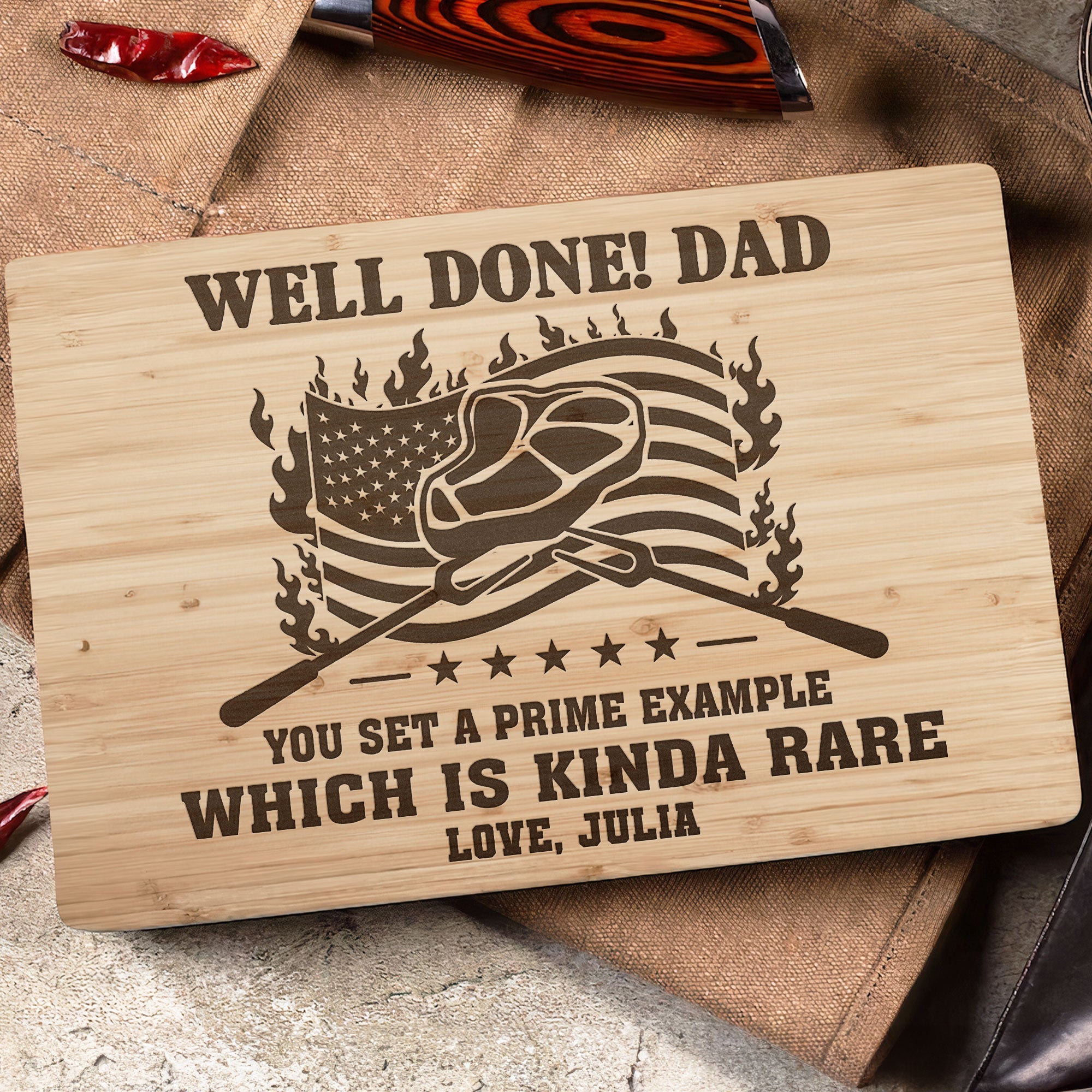 Well Done! Dad - Personalized Cutting Board