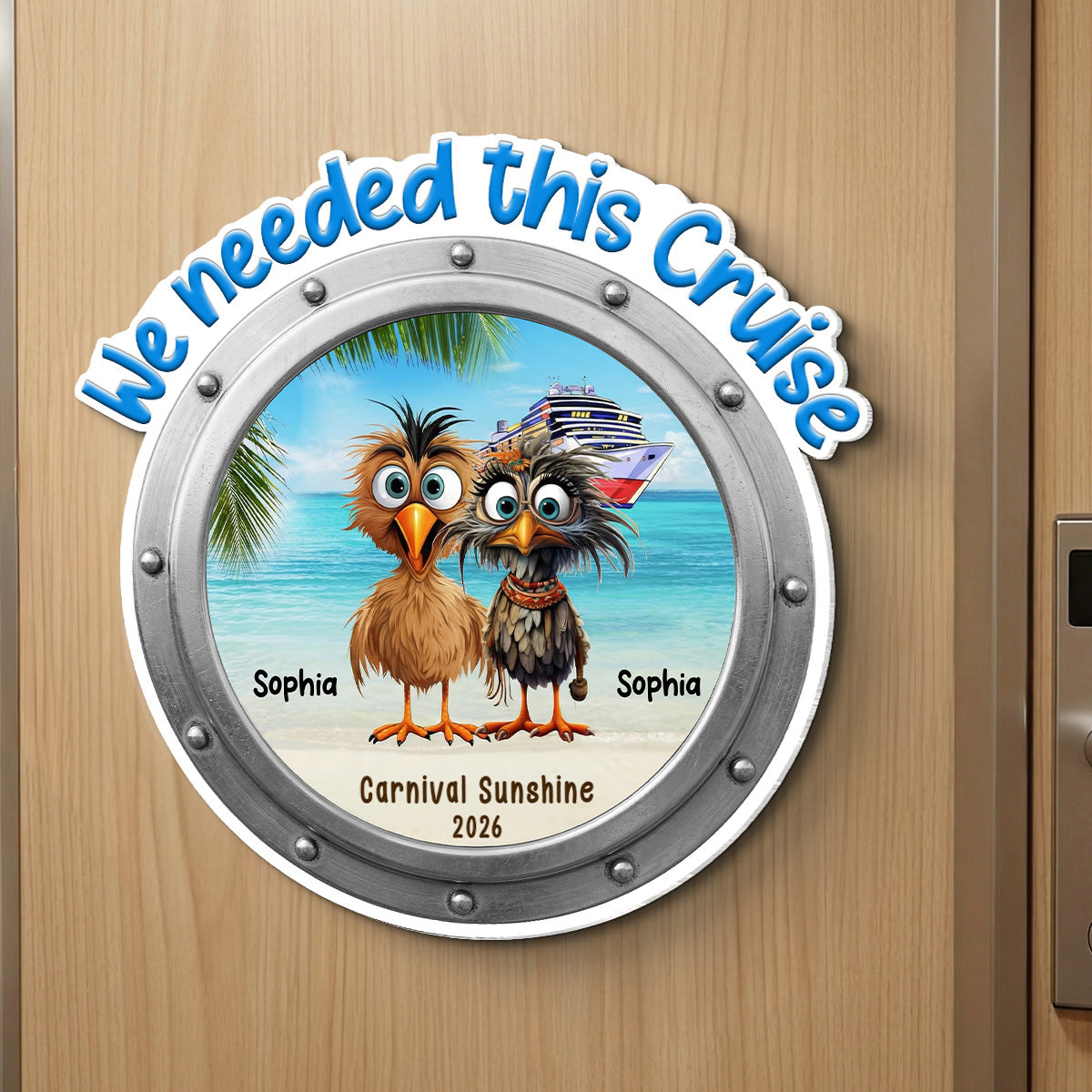 We Needed This Cruise Funny Whimsical Couple - Personalized Cruise Cabin Door Magnet - Cruise Trip Keepsake