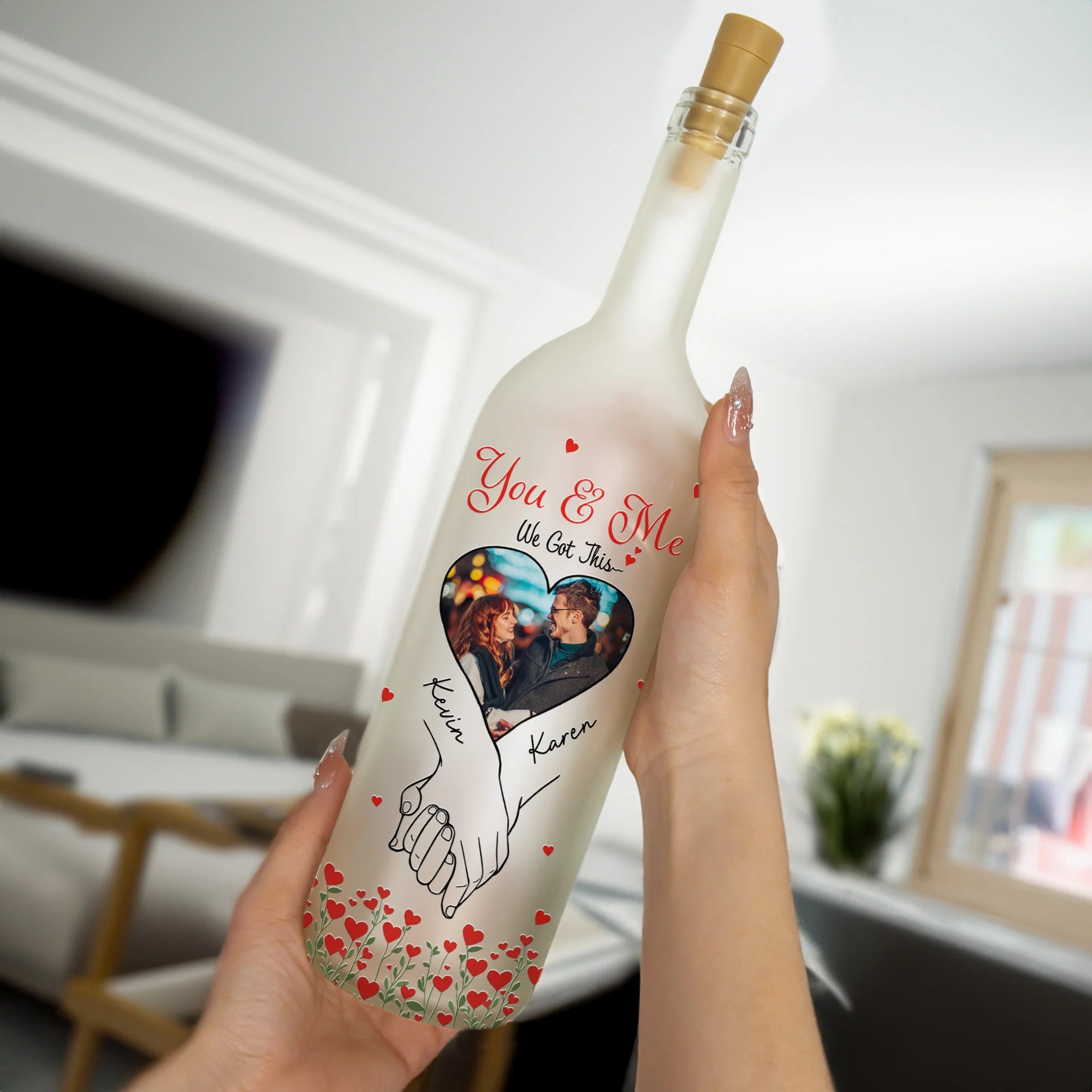 You And Me We Got This - Personalized Photo Bottle Lamp