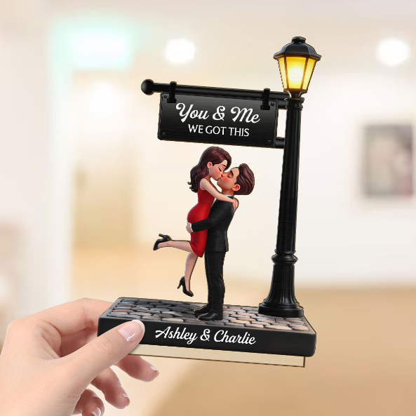 Timeless Love Under The Light - Personalized 2-Layered Wooden Plaque - Heartfelt Anniversary Gift, Wedding Gift For Couple, For Him, For Her