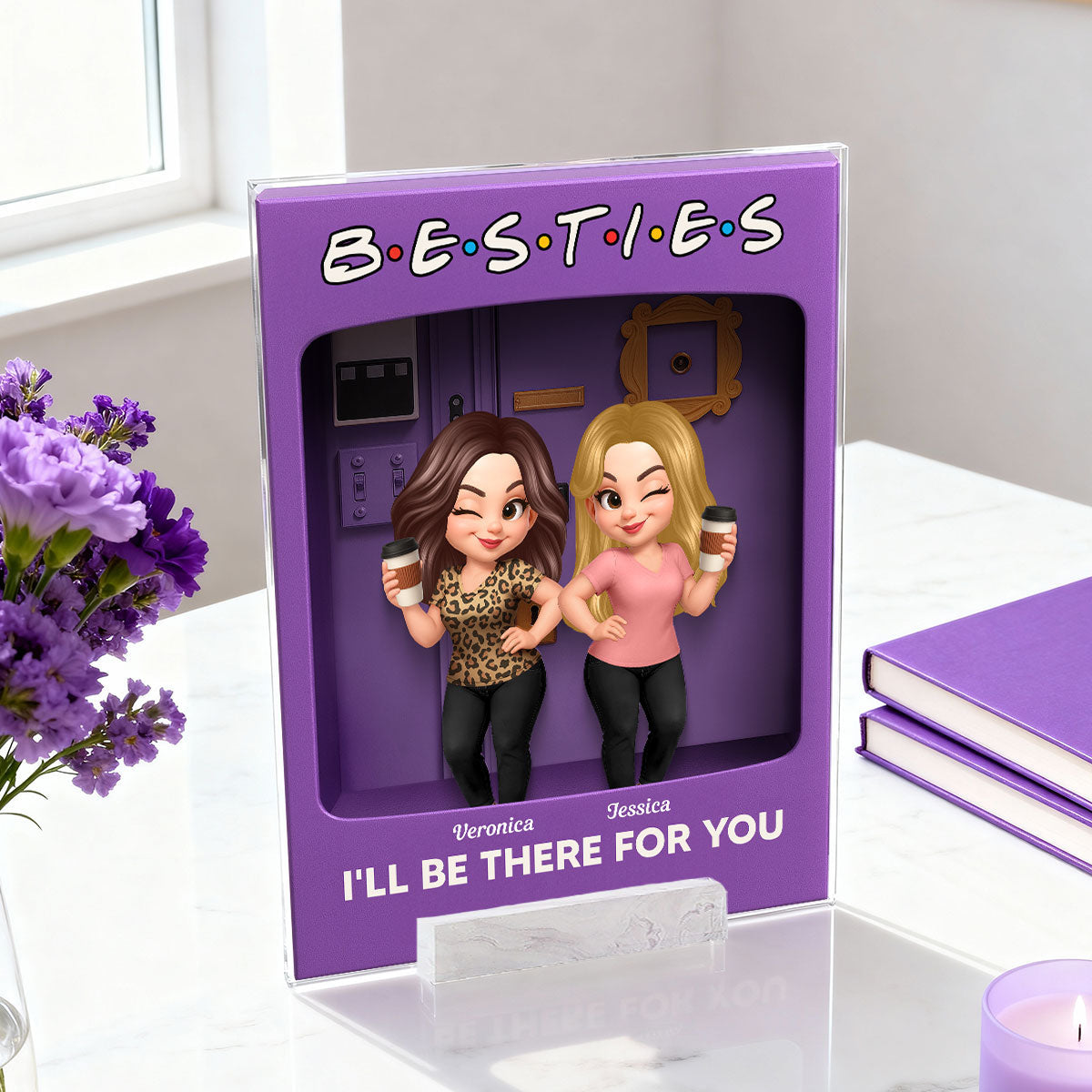 Besties Forever Best Friends Purple Toy Box Style - Personalized Acrylic Plaque - Friendship Gift For Besties