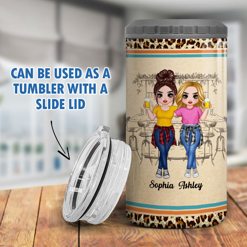 Doll Besties Go Together Like Drunk And Disorderly Personalized 4 In 1 Can Cooler