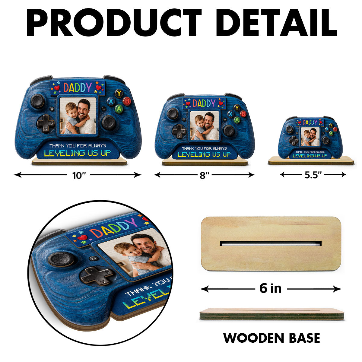 Retro Game Console Dad - Personalized 2-Layered Wooden Plaque - Heartfelt Gift For Dad, Husband