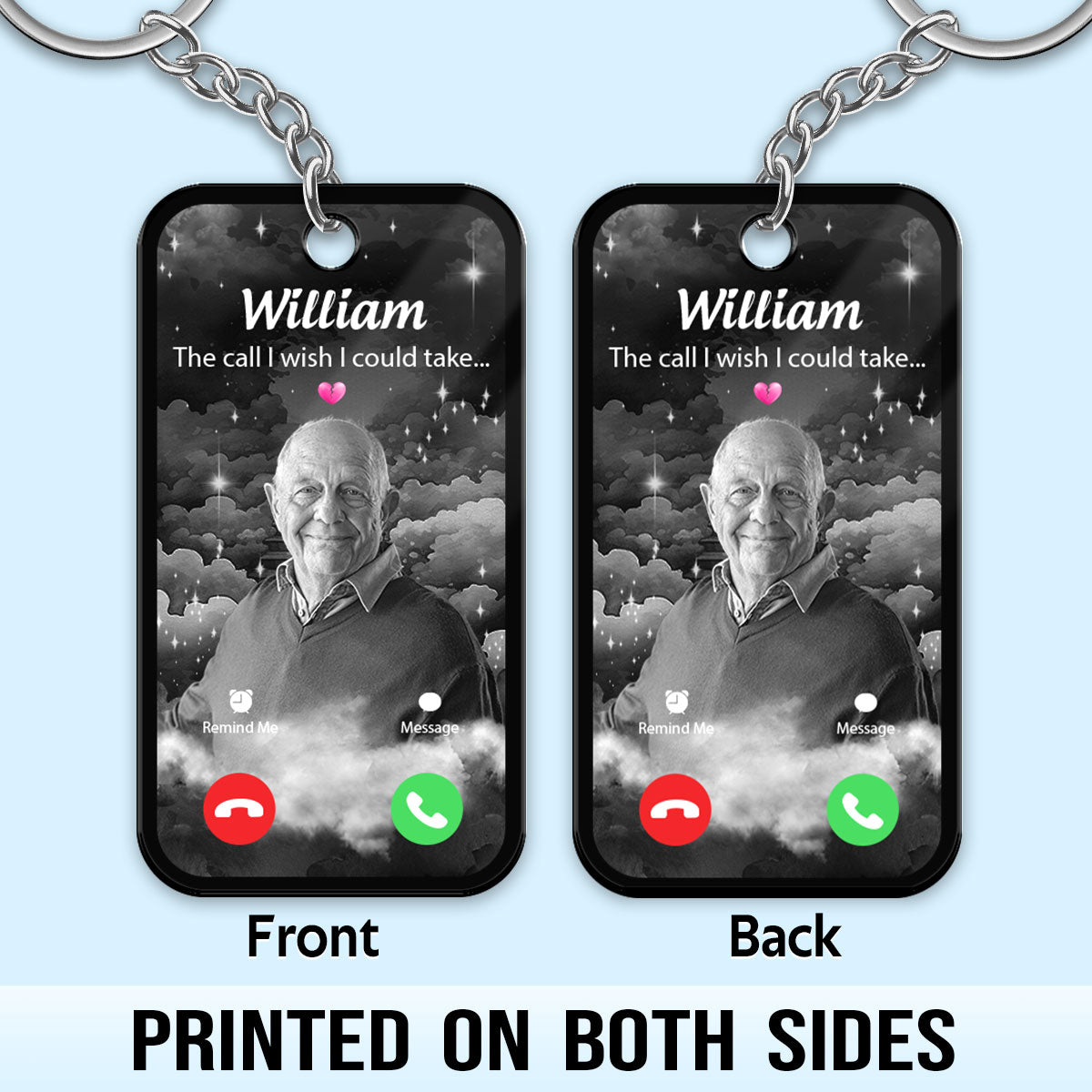 The Call I Wish I Could Take Memorial Sympathy Gift Remembrance Keepsake Photo Inserted - Personalized Acrylic Keychain