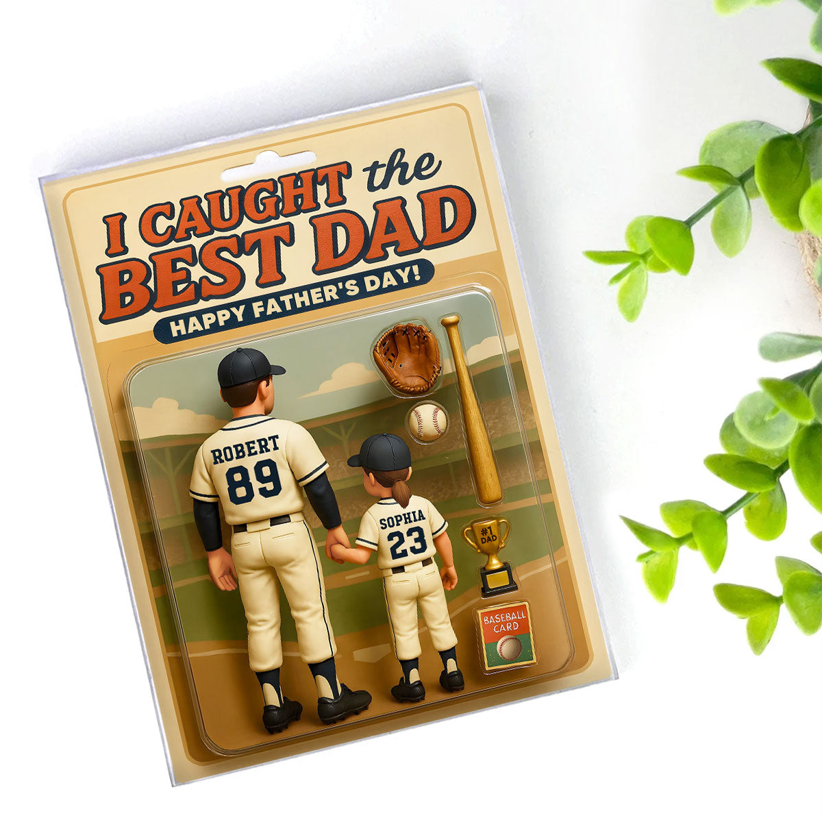 We Caught the Best Dad, Grandpa Baseball - Personalized Acrylic Block Plaque - Gift For Dad, Gift For Husband, Gift For Grandpa