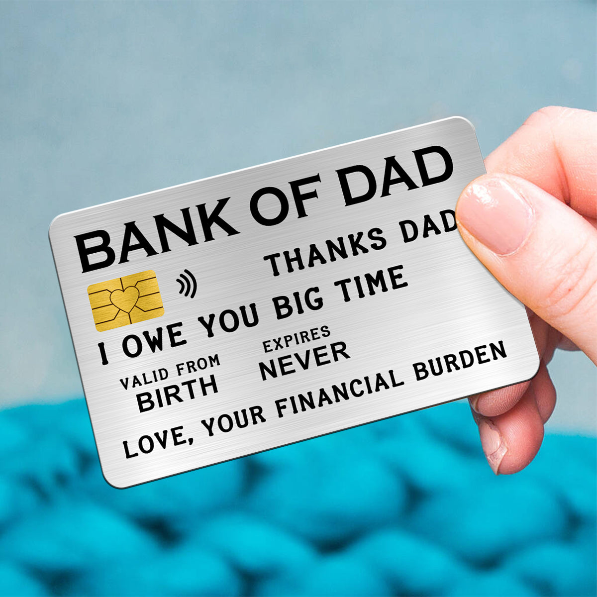 Bank Of Dad Custom Photo Funny Wallet Insert Personalized Metal Wallet Card