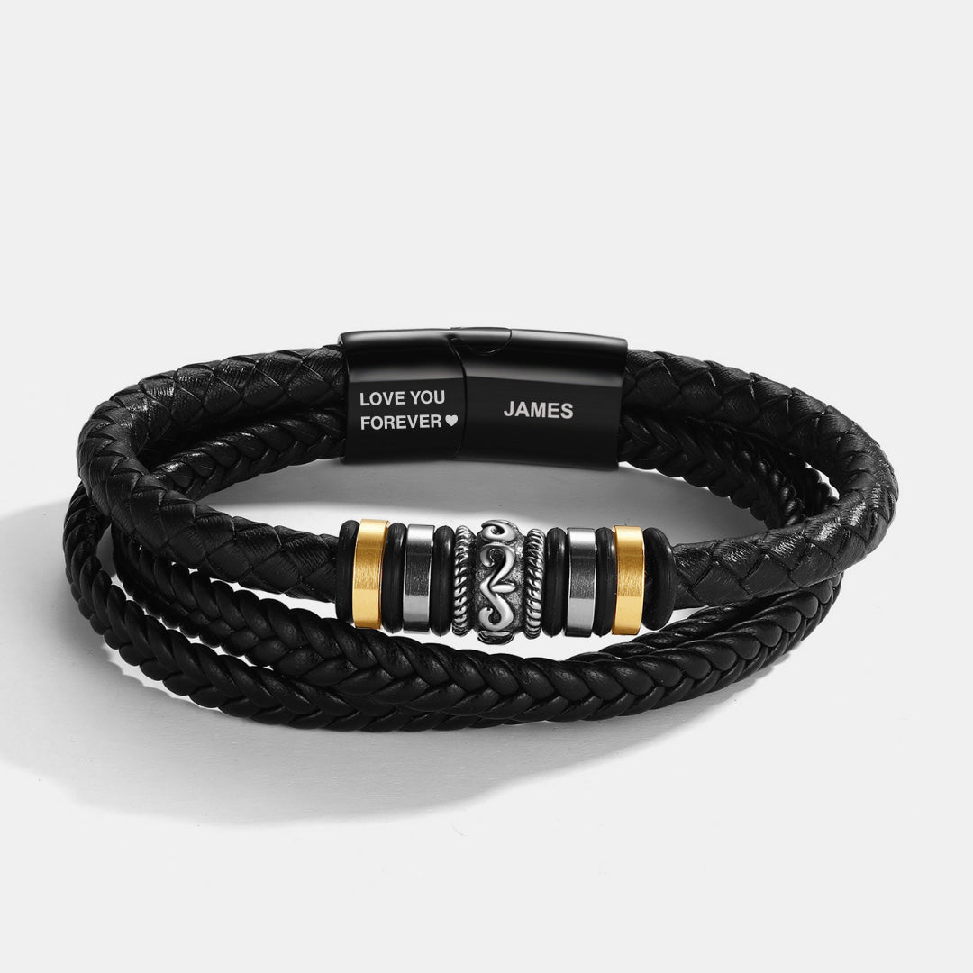 To My Grandson – ‘Love You Forever’ Personalised Name Bracelet