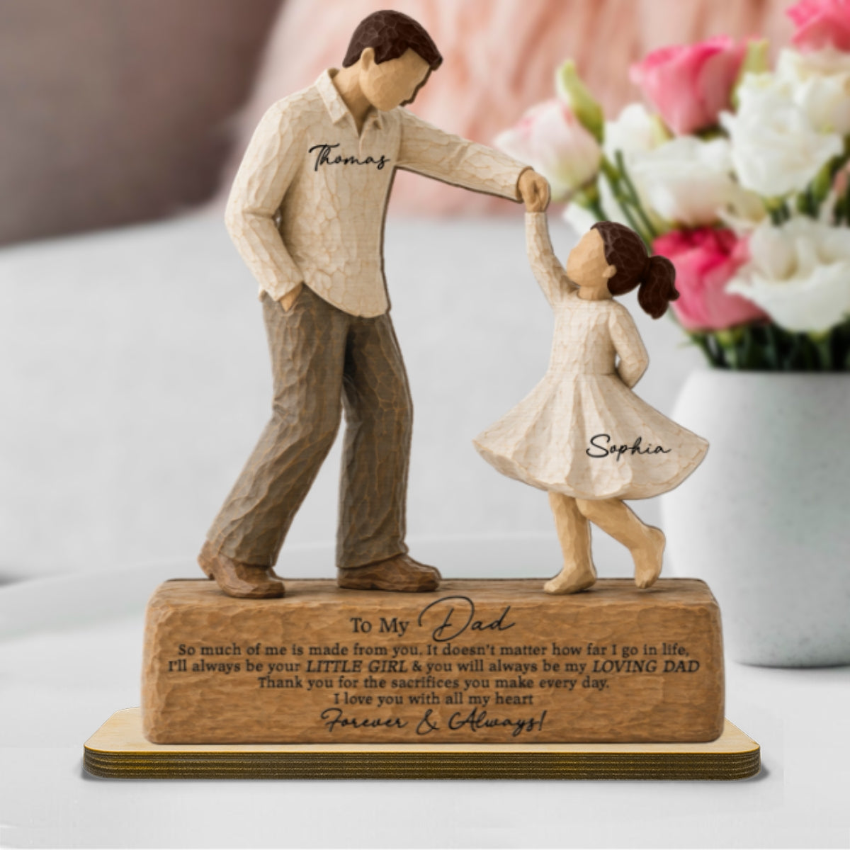 I Will Always Be Your Little Girl Father & Daughter Dancing 2D Flat Printed - Personalized 2-Layered Wooden Plaque - Sentimental  Gift For Dad From Daughter