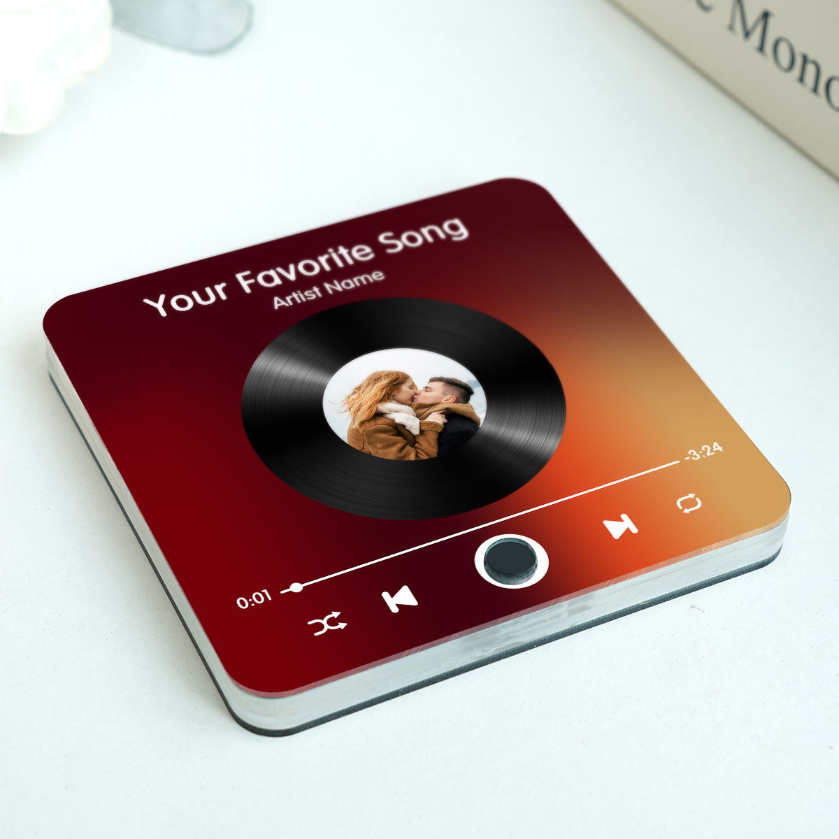 Custom Photo & Favorite Song Disc Personalized Music Fridge Magnet,  Gift For Couple