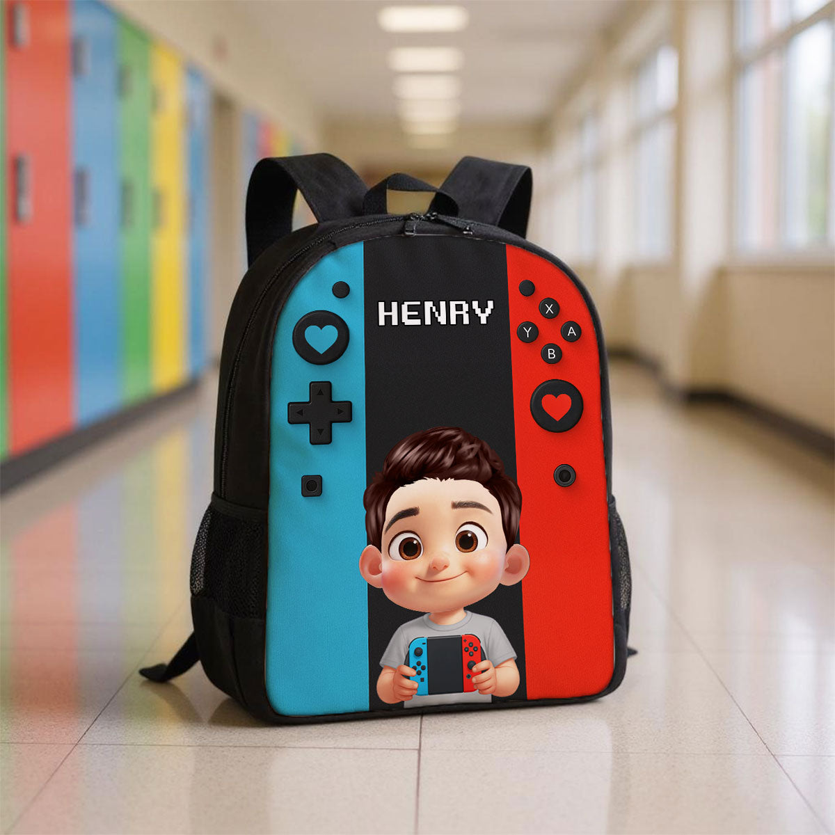 Gamer Design for Boys Girls - Personalized Backpack - Back to School Backpack for Kids