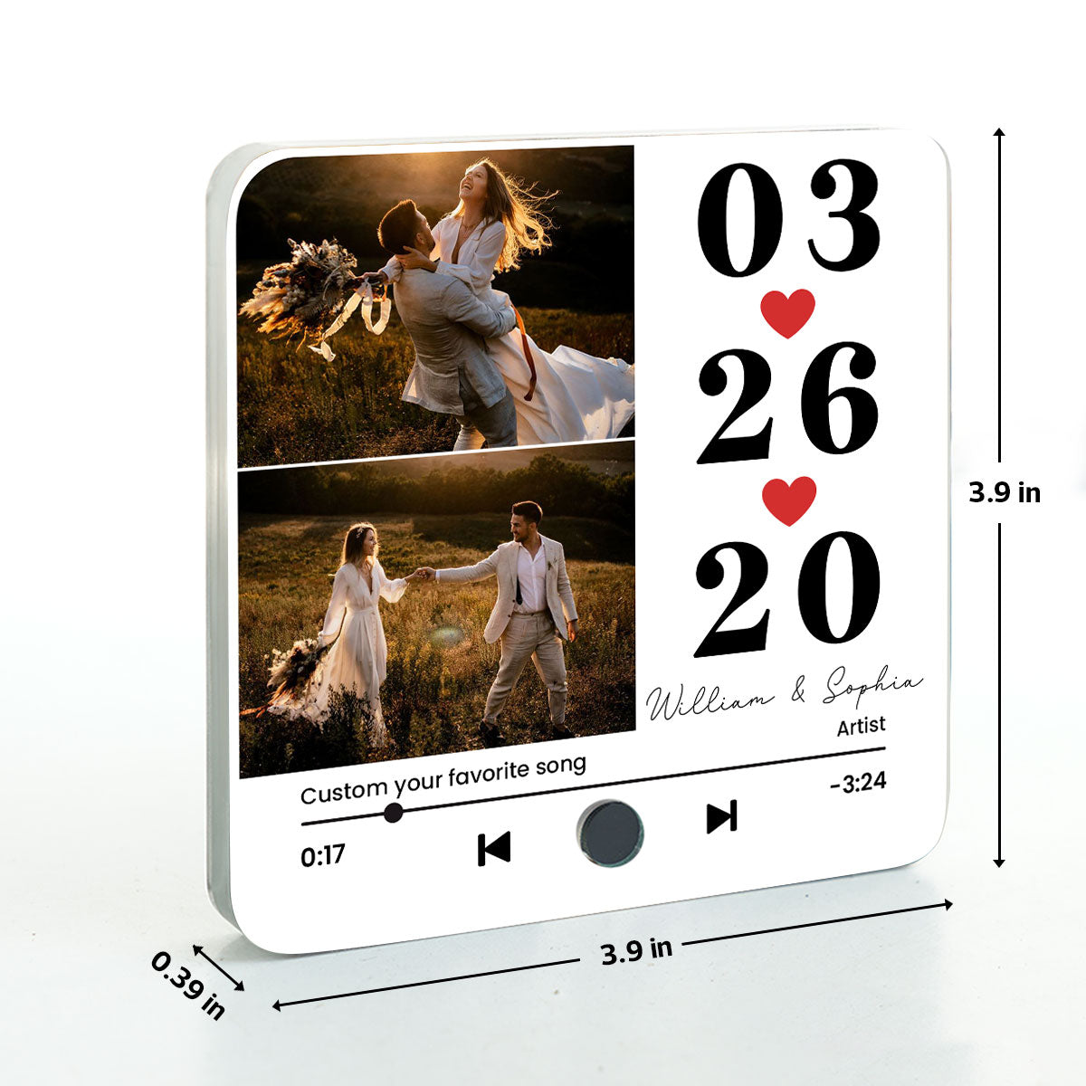 Couple Anniversary, Wedding, Special Date Personalized Music Fridge Magnet, Heartfelt Gift for him, Gift for her