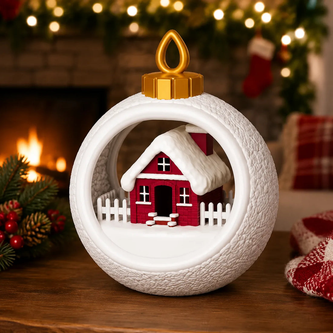 Christmas Bauble Snowy House.mp4