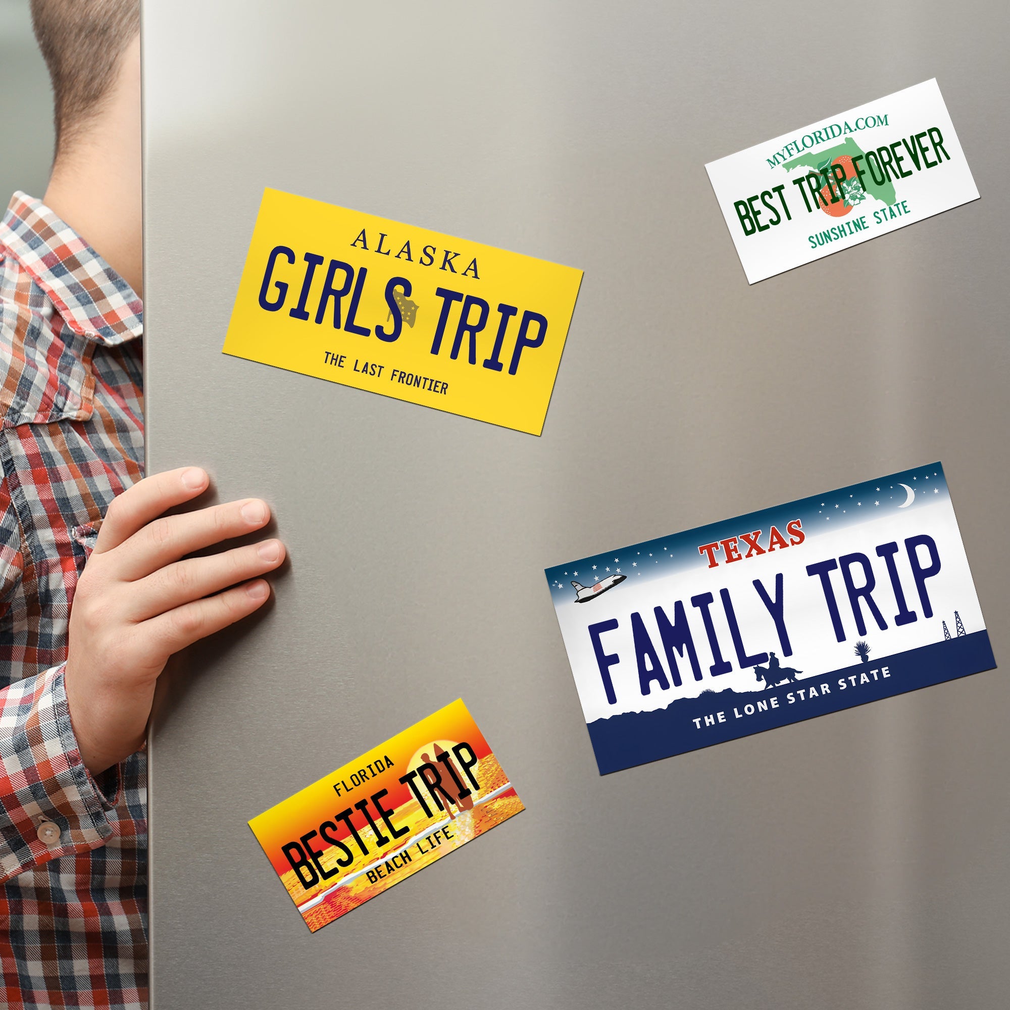 Custom State Cruise Door Signs Stateroom Decor Cruising Family Vacation, Girls Trip, Bachelor - Personalized Magnet