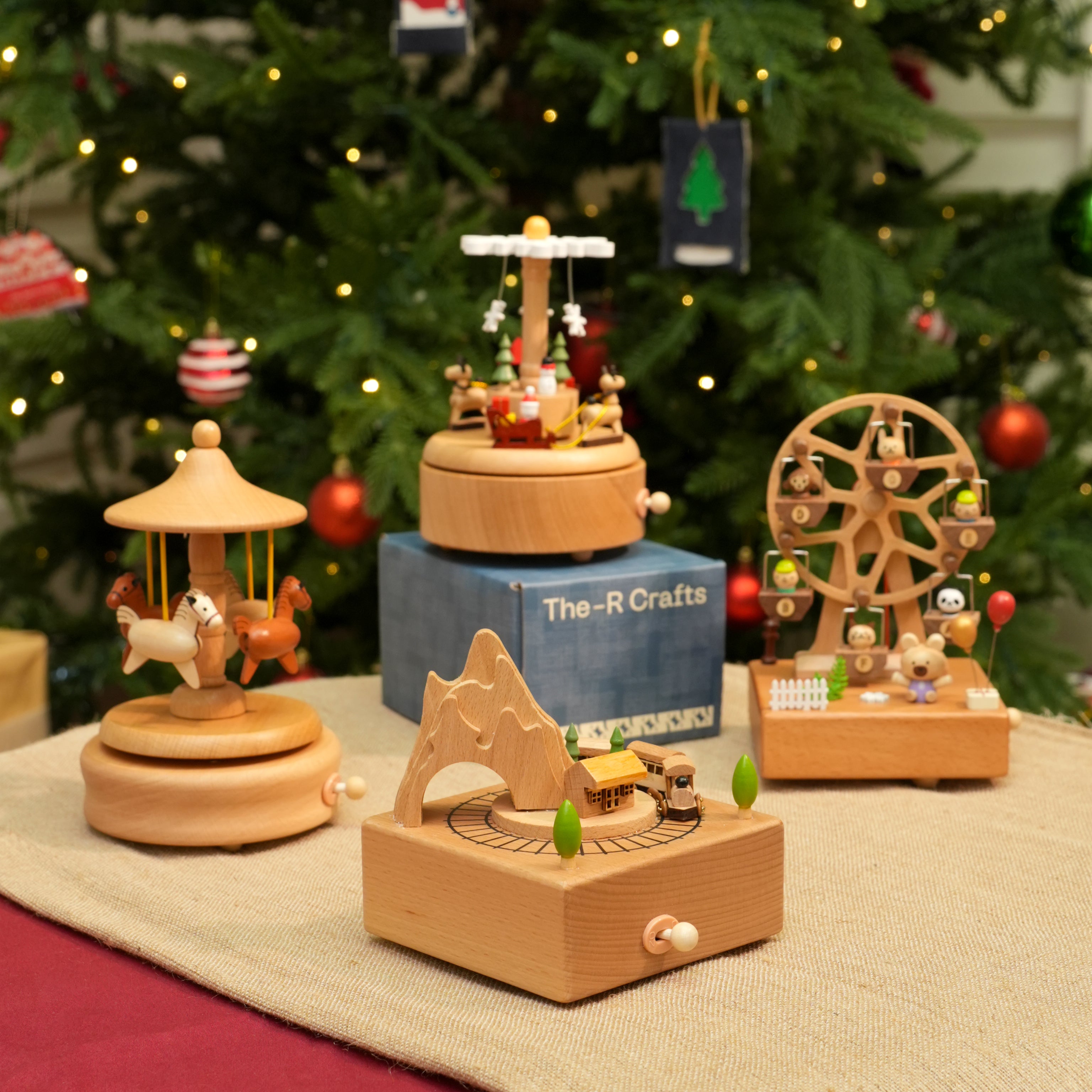 Personalised Wooden Musical Box, Engraved Name Music Box, Baby Shower Gift,Holiday Gift,Nursery Decor, Christmas Musical Box