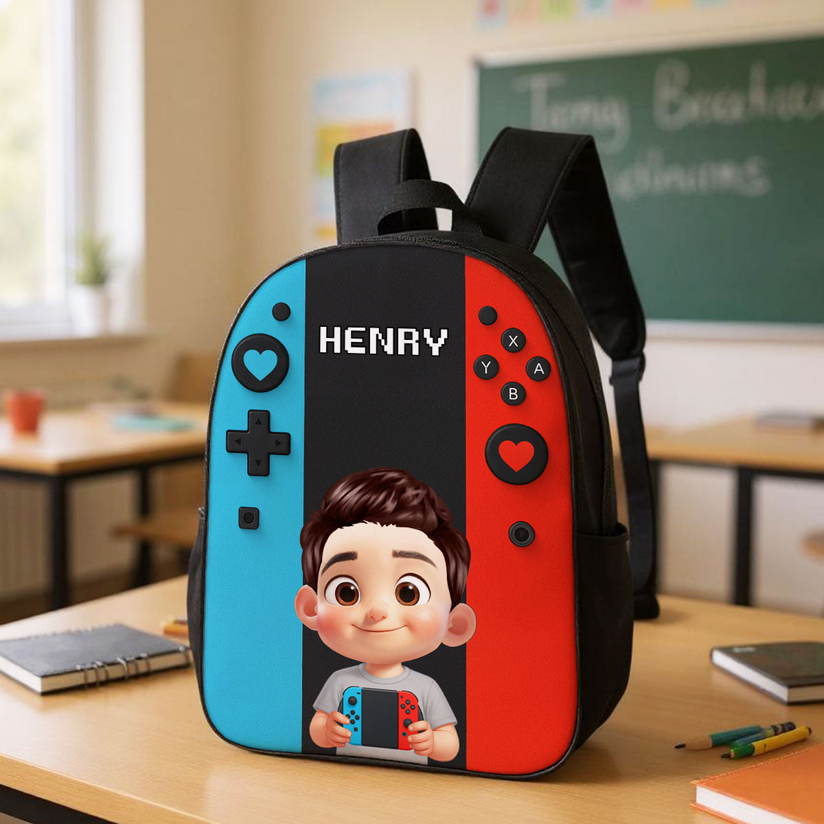 Gamer Design for Boys Girls - Personalized Backpack - Back to School Backpack for Kids