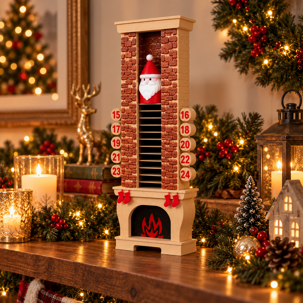 🎄 Santa Chimney Christmas Countdown – 24-Day Interactive Christmas Decoration