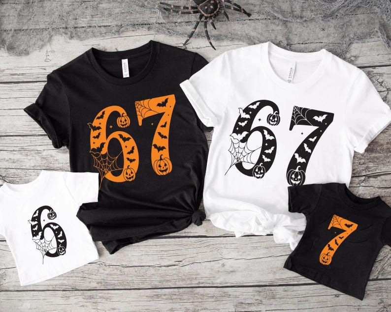 Funny 67 Halloween Costume Shirt: Matching T-Shirt,Trendy Tiktok Halloween Costume, 6 7 Trend