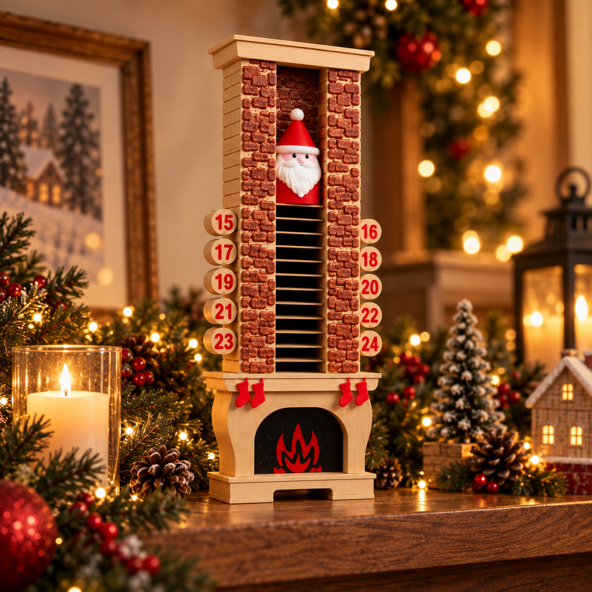 🎄 Santa Chimney Christmas Countdown – 24-Day Interactive Christmas Decoration