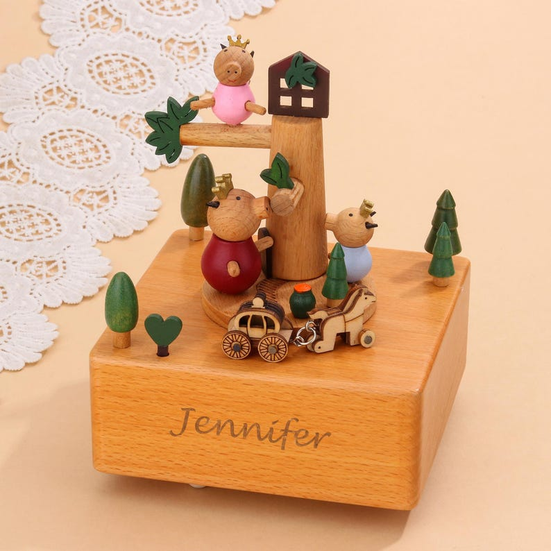 Personalized Wooden Ferris Wheel Music Box