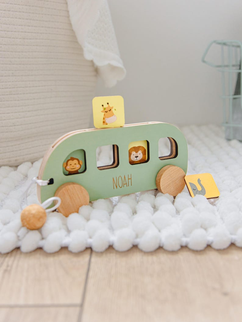 Personalized Wooden Bus