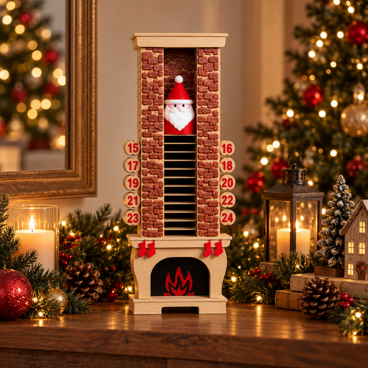 🎄 Santa Chimney Christmas Countdown – 24-Day Interactive Christmas Decoration