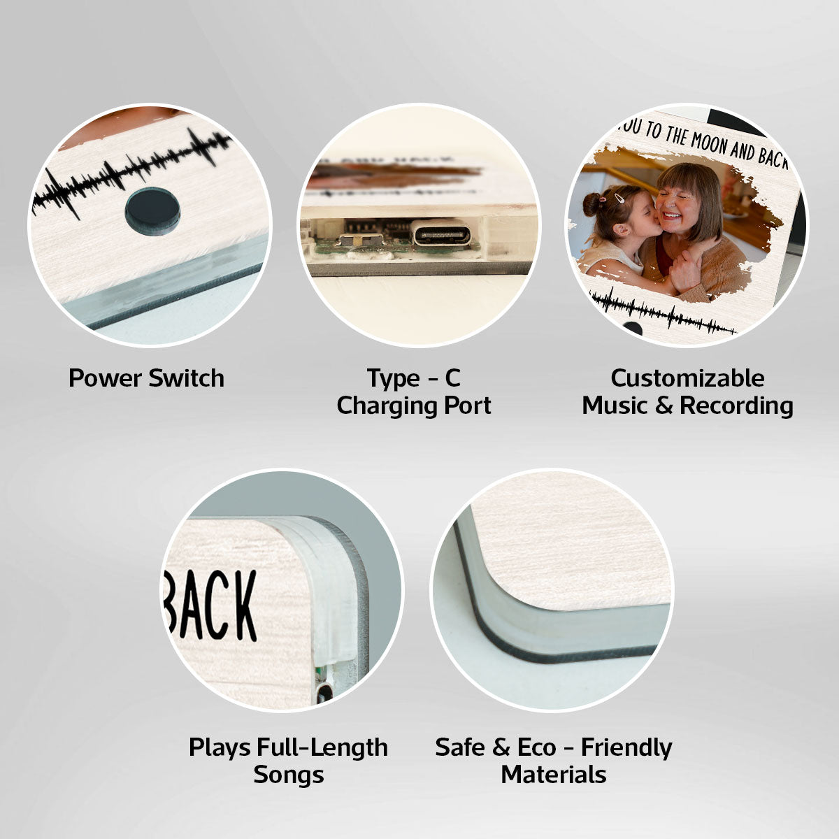 Voice Recording Memo Unique Keepsake For Mom Grandma Personalized Music Fridge Magnet, Gift