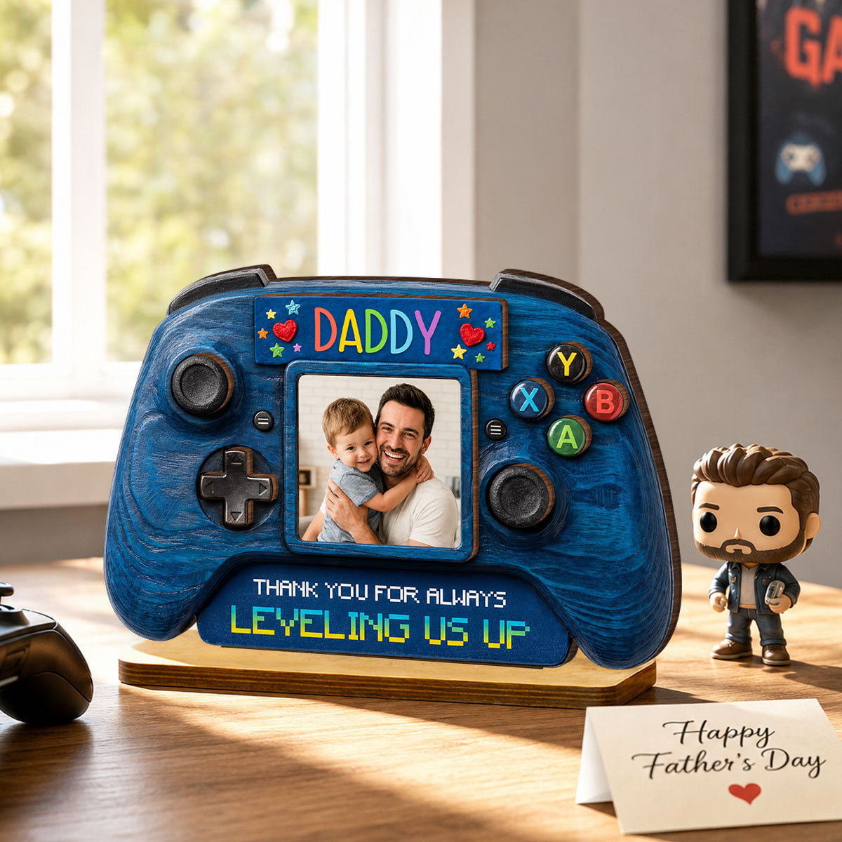 Retro Game Console Dad - Personalized 2-Layered Wooden Plaque - Heartfelt Gift For Dad, Husband