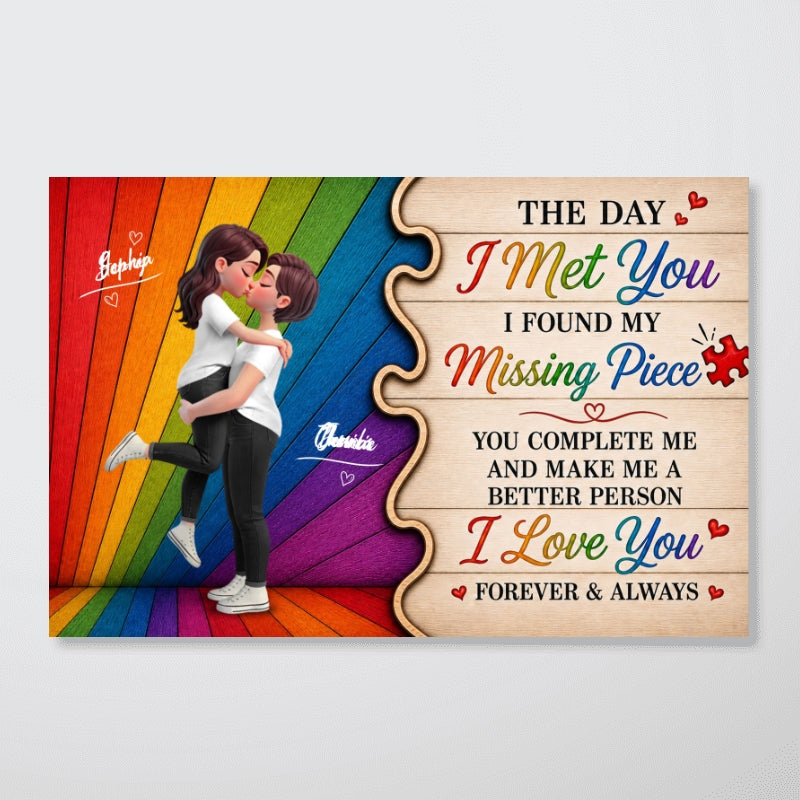 LGBT+ Couple You Are My Missing Piece - Personalized Poster - Gift For Couple, Happy Pride Month