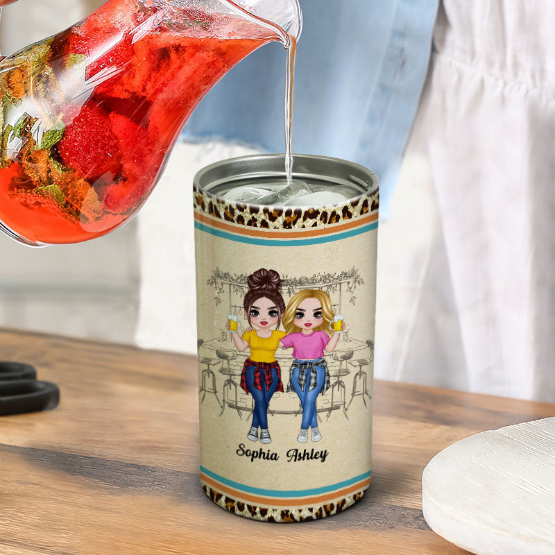 Doll Besties Go Together Like Drunk And Disorderly Personalized 4 In 1 Can Cooler