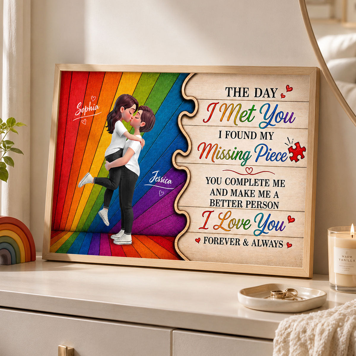 LGBT+ Couple You Are My Missing Piece - Personalized Poster - Gift For Couple, Happy Pride Month