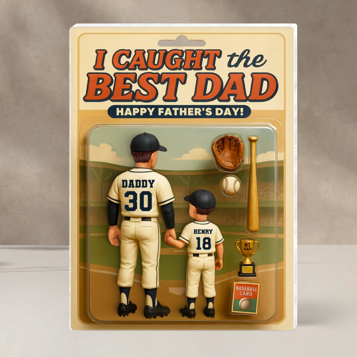 We Caught the Best Dad, Grandpa Baseball - Personalized Acrylic Block Plaque - Gift For Dad, Gift For Husband, Gift For Grandpa