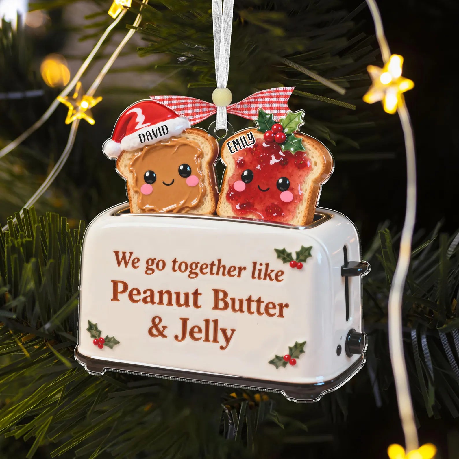 Personalized Couple Christmas Ornament 2025, Peanut Butter And Jelly Ornament, Gifts For Boyfriend Girlfriend
