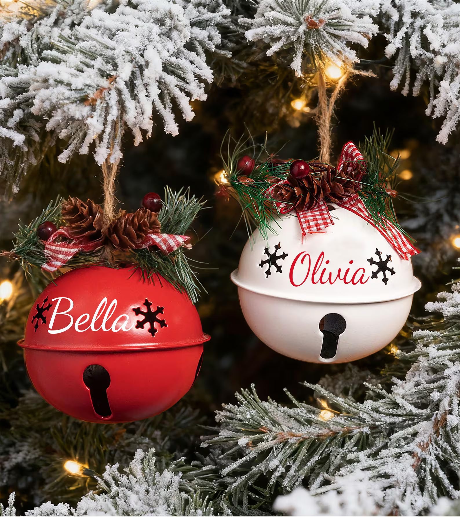 Personalized Jingle Bell Ornament, Christmas Tree Ornament, Holiday Decor