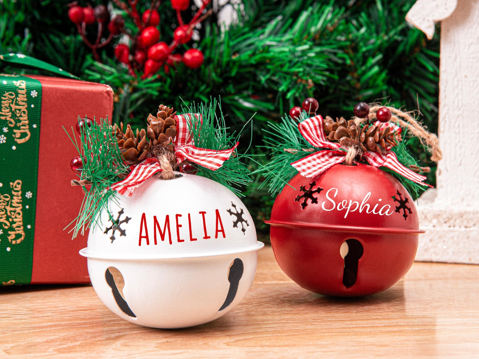 Personalized Jingle Bell Ornament, Christmas Tree Ornament, Holiday Decor