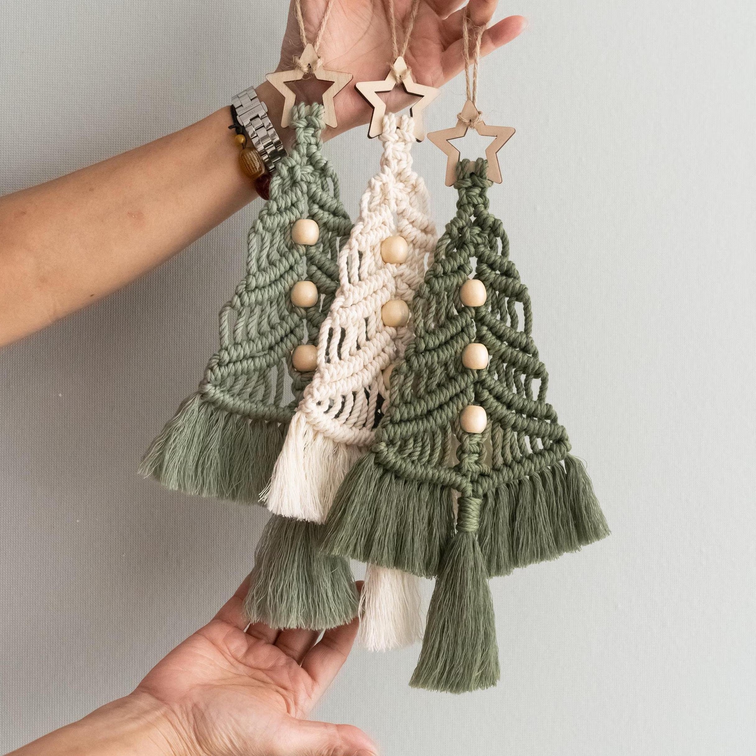 Christmas Tree Macrame, Mantel Decor, Xmas Decoration, Handmade Gift, Macrame Wall Hanging, Holiday Tree, Christmas Farmhouse X19