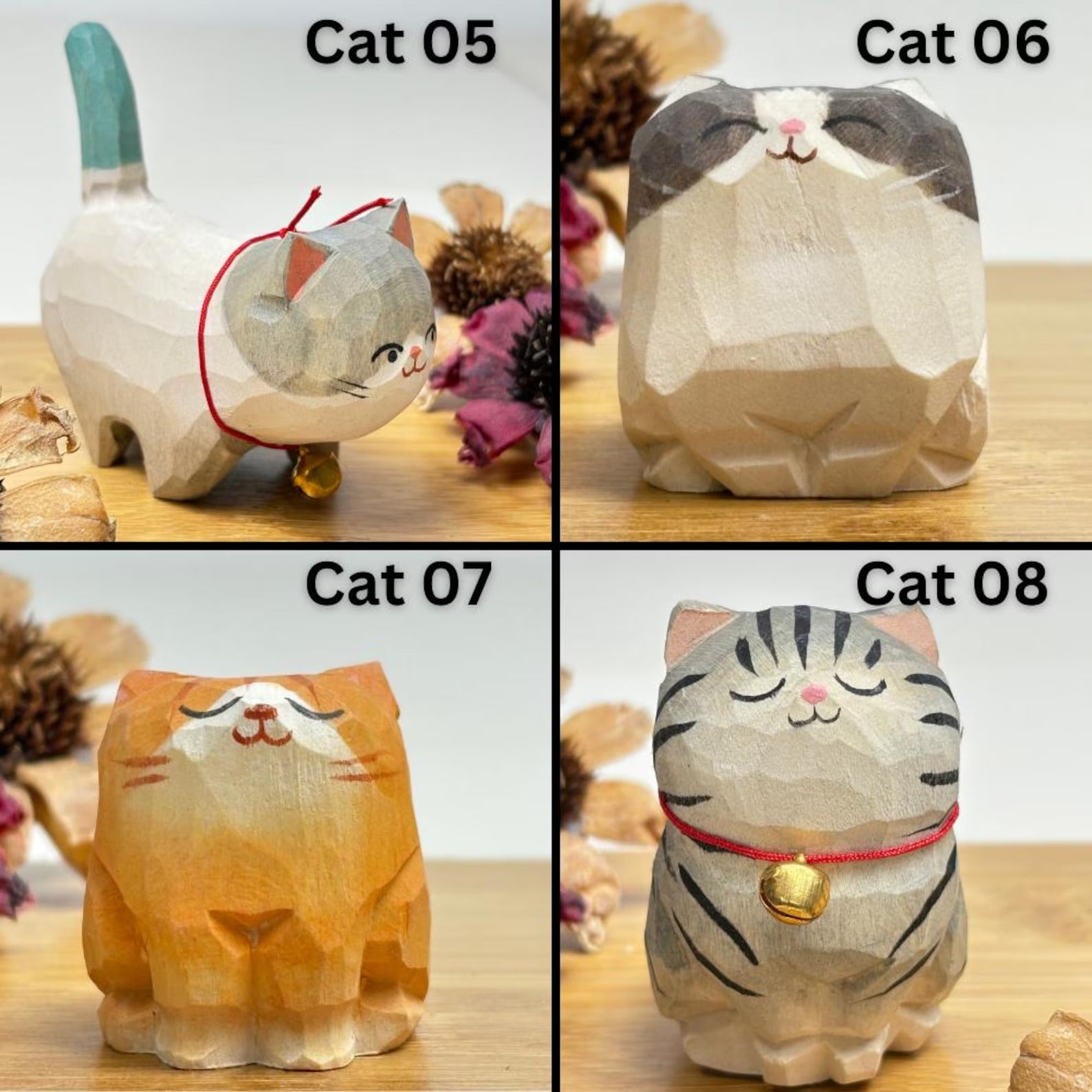 Handmade Wooden Cat Ornament,Engraved name - Memorial Gifts,Wood Cat Figurine,Desktop cat decor,Unique Cat Lover Gift,Gift for friend