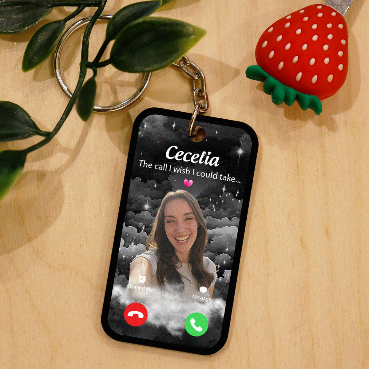The Call I Wish I Could Take Memorial Sympathy Gift Remembrance Keepsake Photo Inserted - Personalized Acrylic Keychain