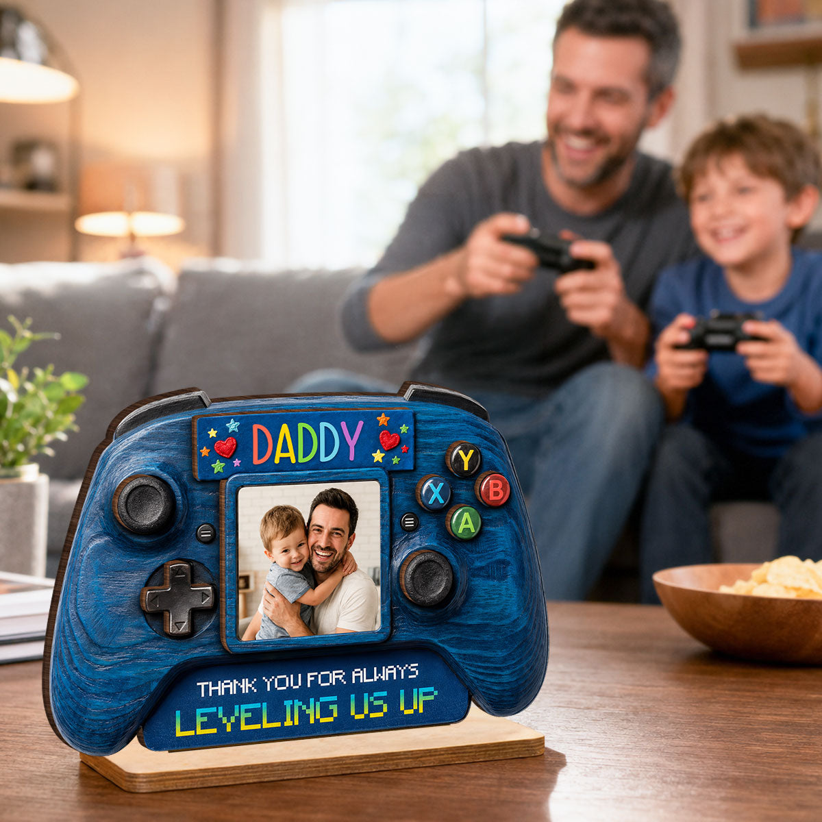 Retro Game Console Dad - Personalized 2-Layered Wooden Plaque - Heartfelt Gift For Dad, Husband