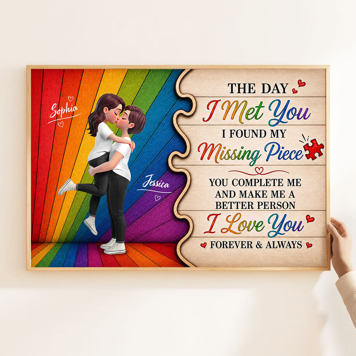 LGBT+ Couple You Are My Missing Piece - Personalized Poster - Gift For Couple, Happy Pride Month