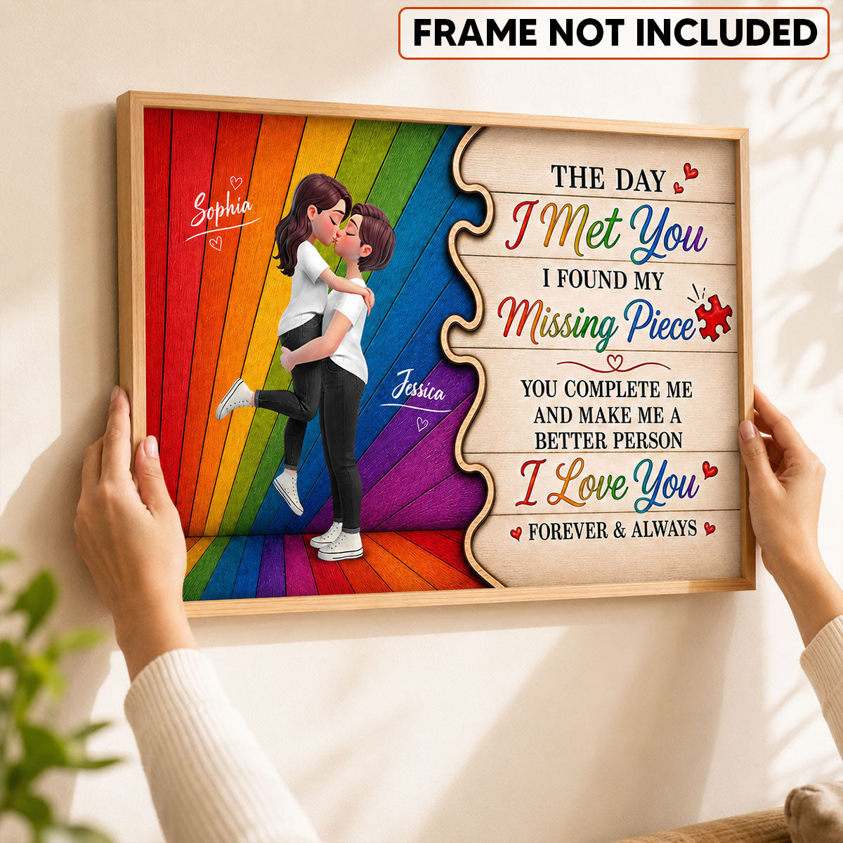 LGBT+ Couple You Are My Missing Piece - Personalized Poster - Gift For Couple, Happy Pride Month