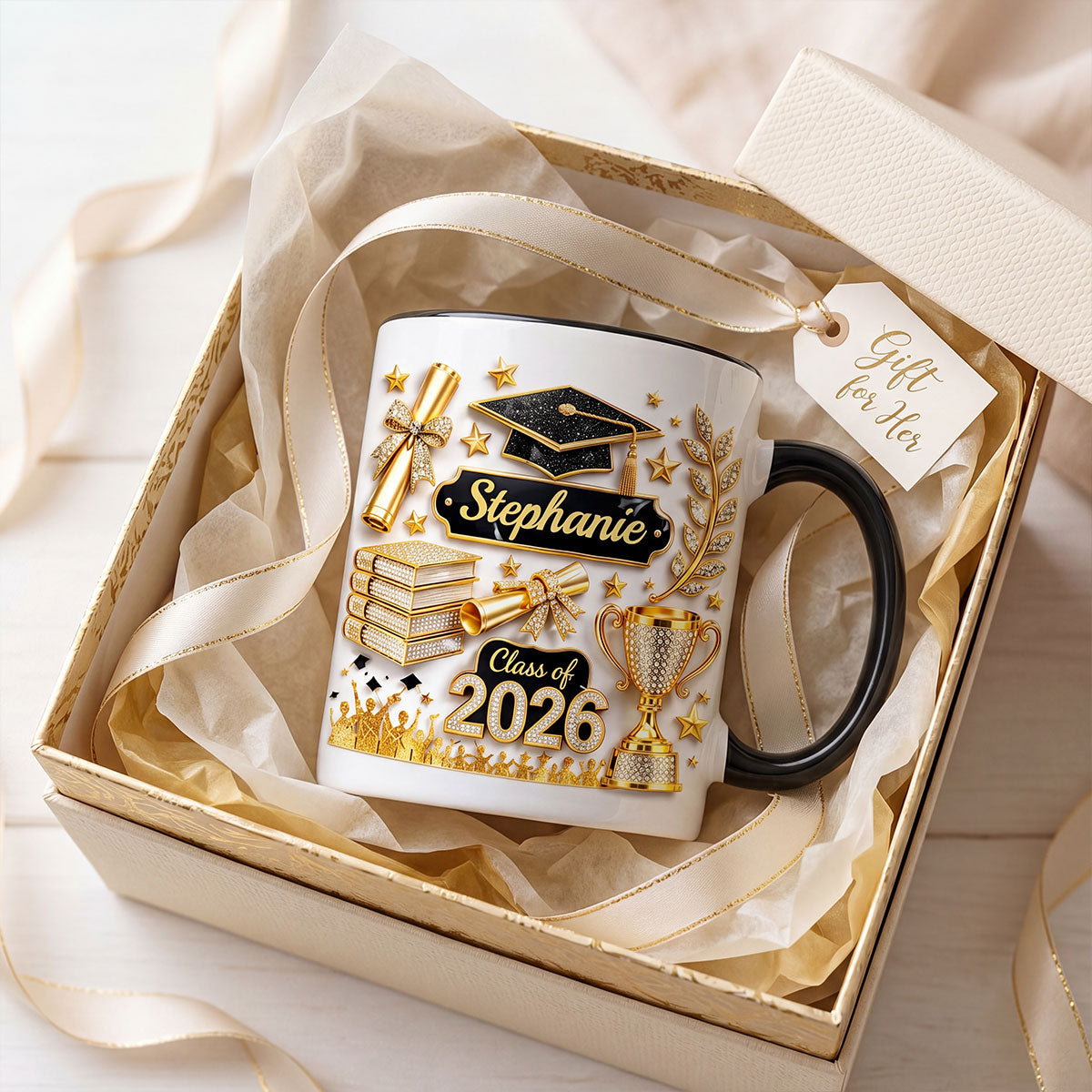 Class Of Graduation - Personalized Mug - Graduation Gift, Keepsake For Daughter, Granddaughter