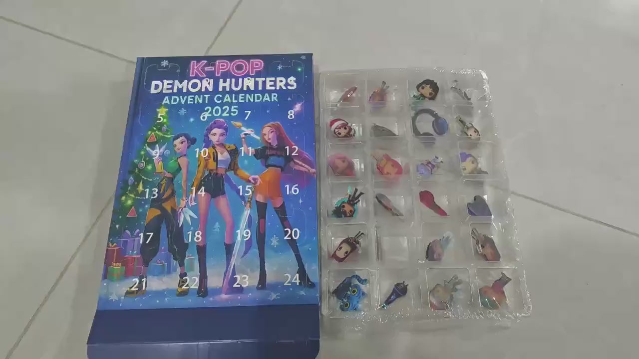 2D Acrylic K-Pop Idol Advent Calendar 2025, Devil Hunter Girl Christmas Countdown Box, 24 Days of Xmas Surprise Set, Holiday Gift for Fans