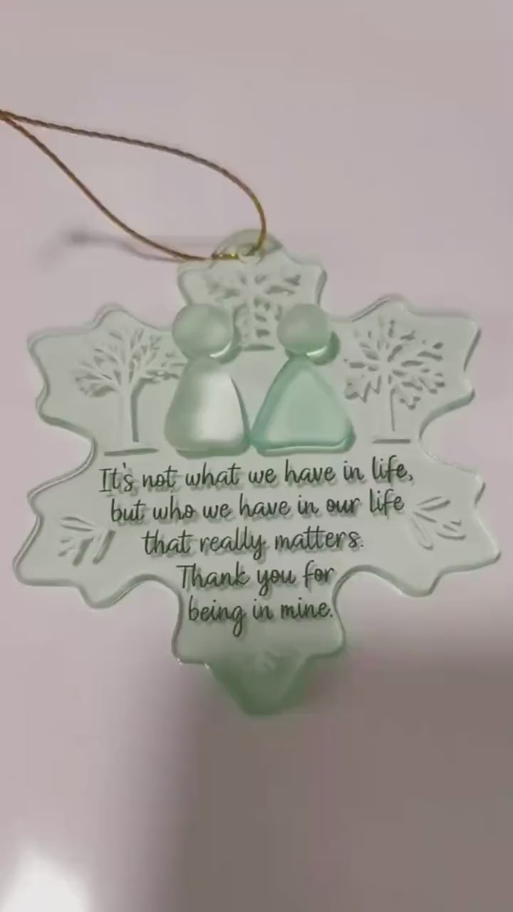Snowflake Real Sea Friendship Ornament, Timeless Friendship Keepsake, Christmas Tree Hanging Ornaments, Best Friend Christmas Gifts
