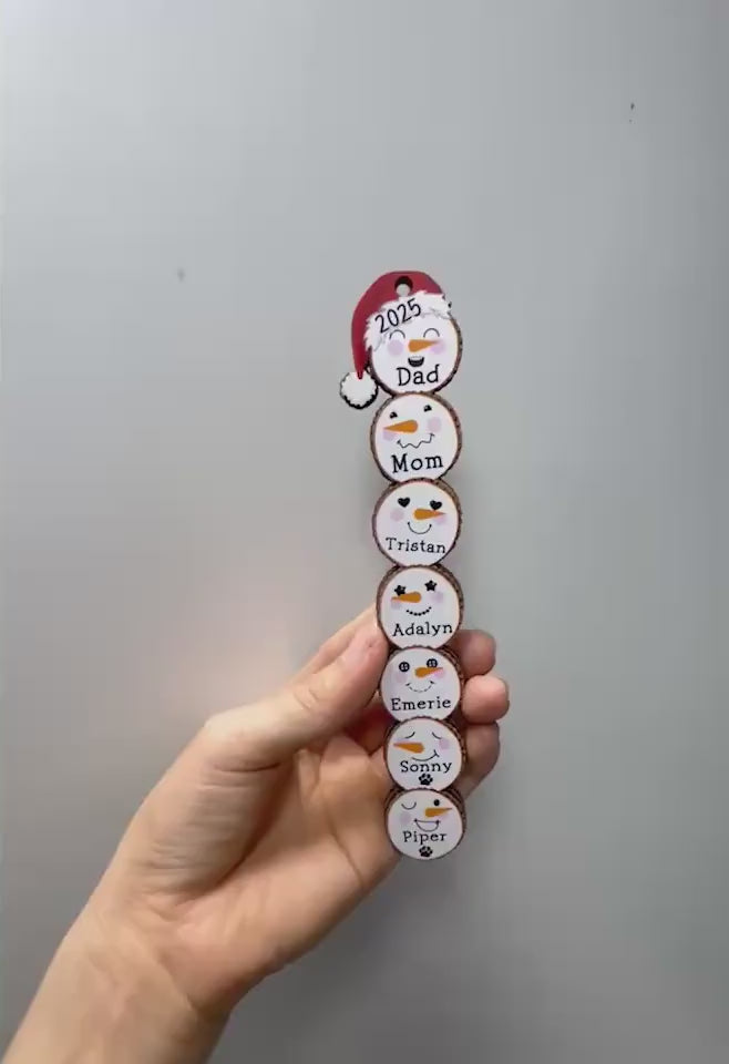 Custom Snowman Christmas Ornament 2025, Family Ornament Gift Ideas, Family Snowman Ornament Custom, Christmas Tree Ornament, Family Ornament