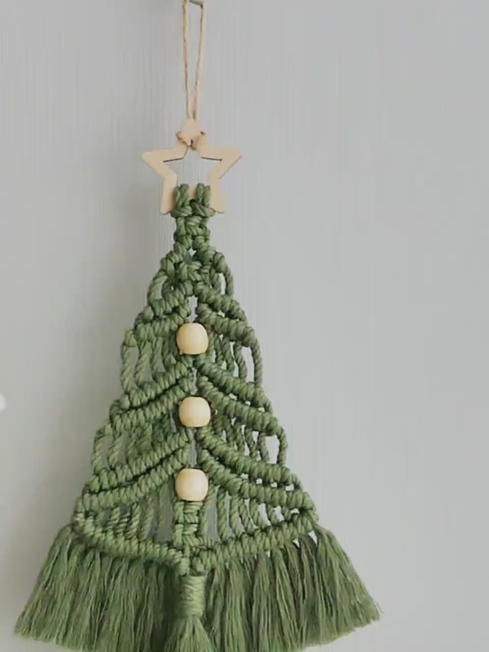 Christmas Tree Macrame, Mantel Decor, Xmas Decoration, Handmade Gift, Macrame Wall Hanging, Holiday Tree, Christmas Farmhouse X19