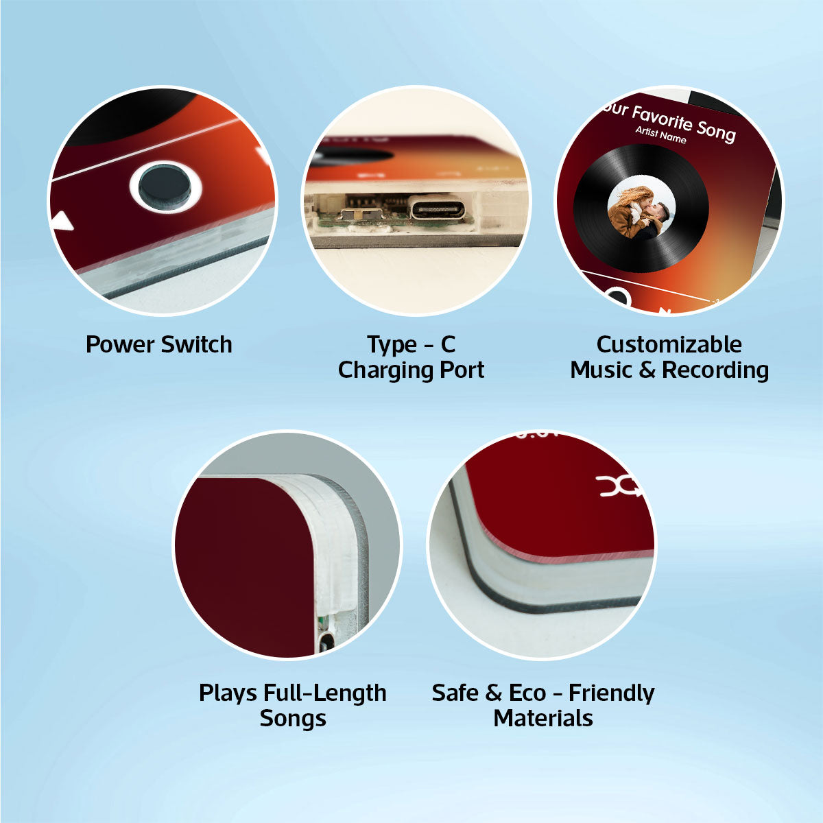Custom Photo & Favorite Song Disc Personalized Music Fridge Magnet,  Gift For Couple