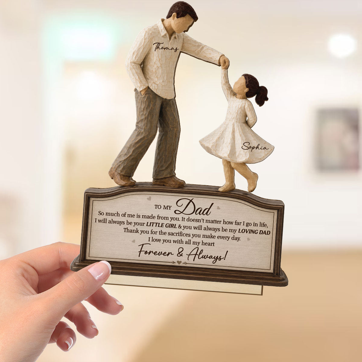 Will Always Be Your Little Girl Father & Daughter Dancing - Personalized 2-Layered Wooden Plaque - Sentimental  Gift From Daughter