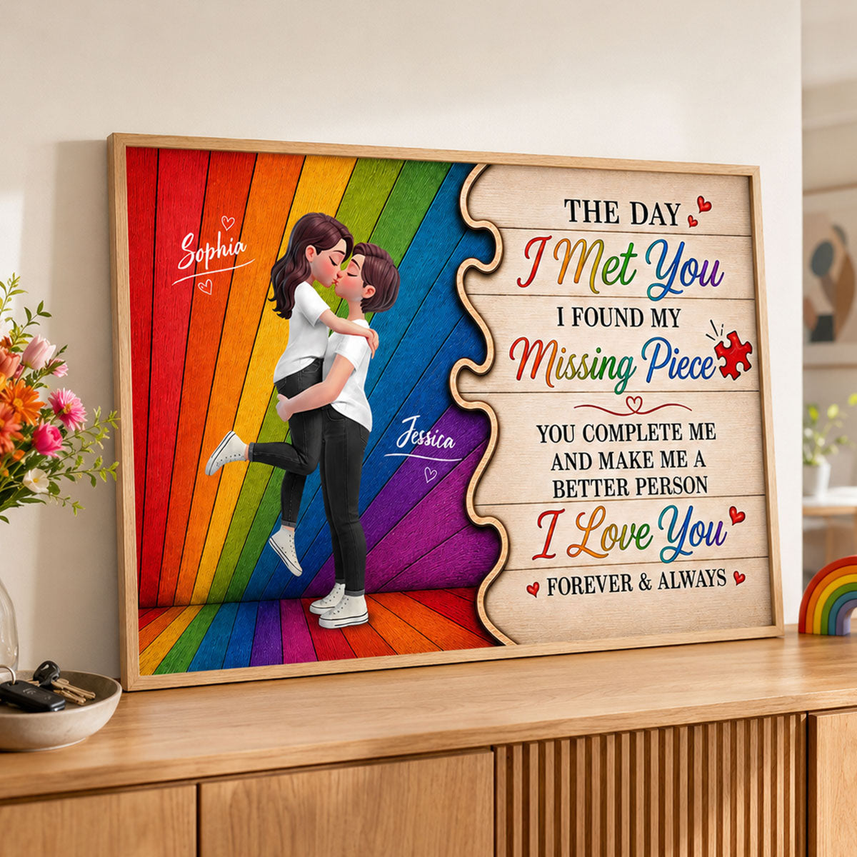 LGBT+ Couple You Are My Missing Piece - Personalized Poster - Gift For Couple, Happy Pride Month