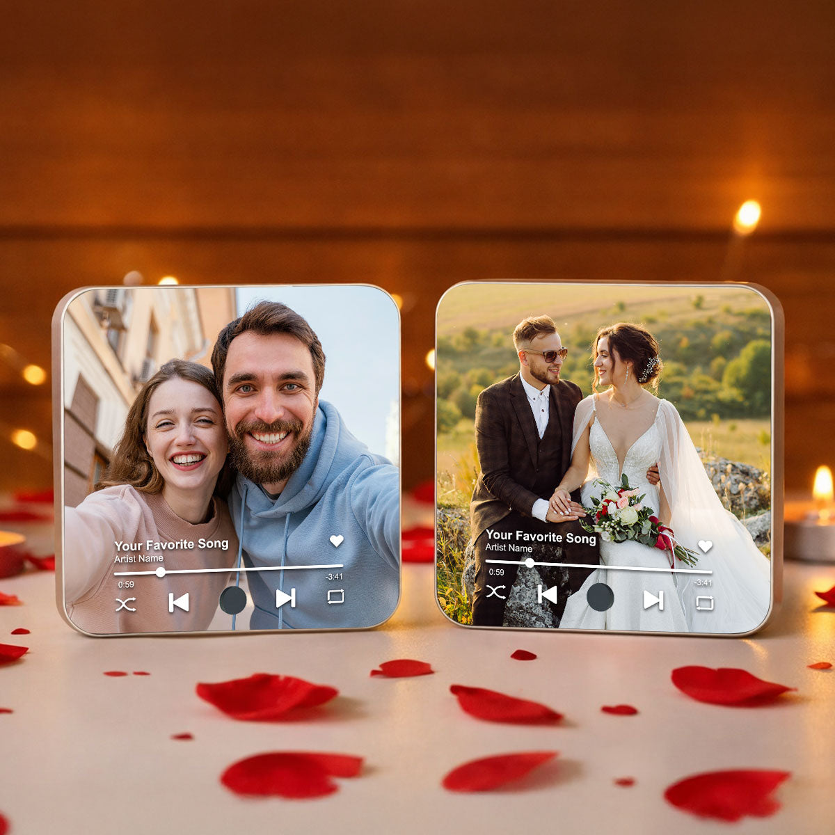 Custom Photo Music Box - Personalized Music Magnet - Anniversary Gifts, Valentine's Day Gift for her, for him