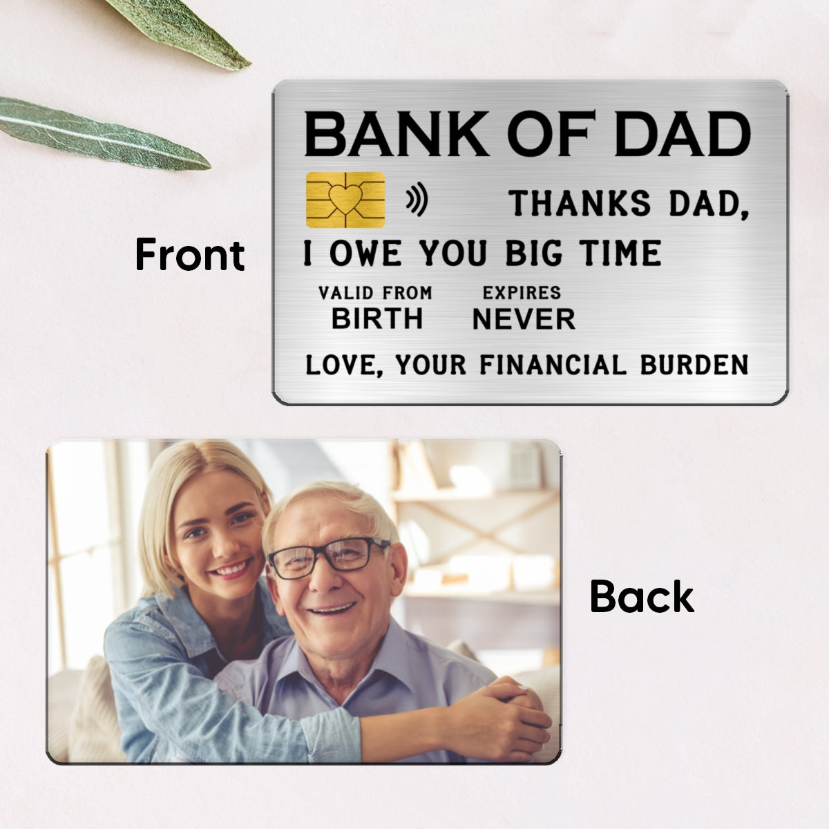 Bank Of Dad Custom Photo Funny Wallet Insert Personalized Metal Wallet Card